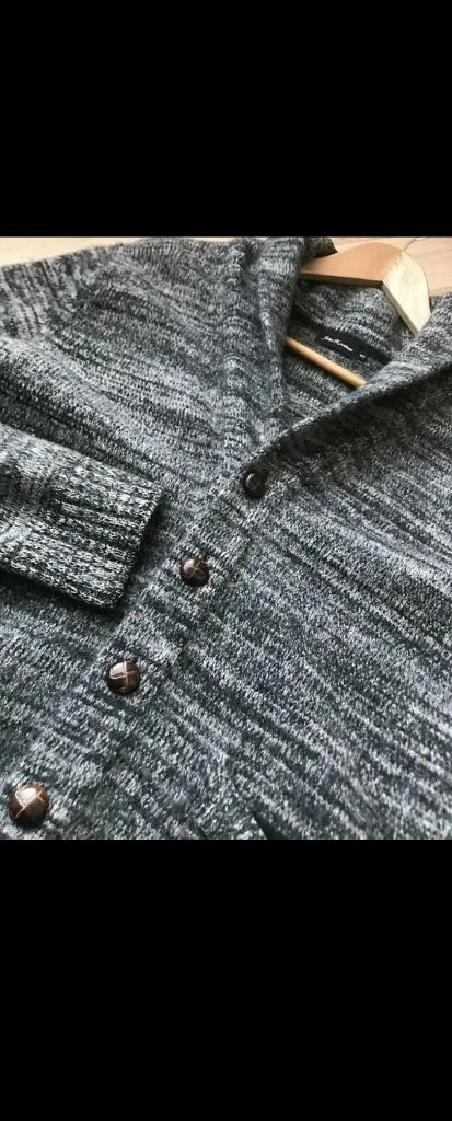 남녀공용 폴햄 숄카라 니트 가디건 자켓--2