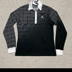 남녀공용 아디다스 골프웨어 긴팔 체크 카라티셔츠 기능성