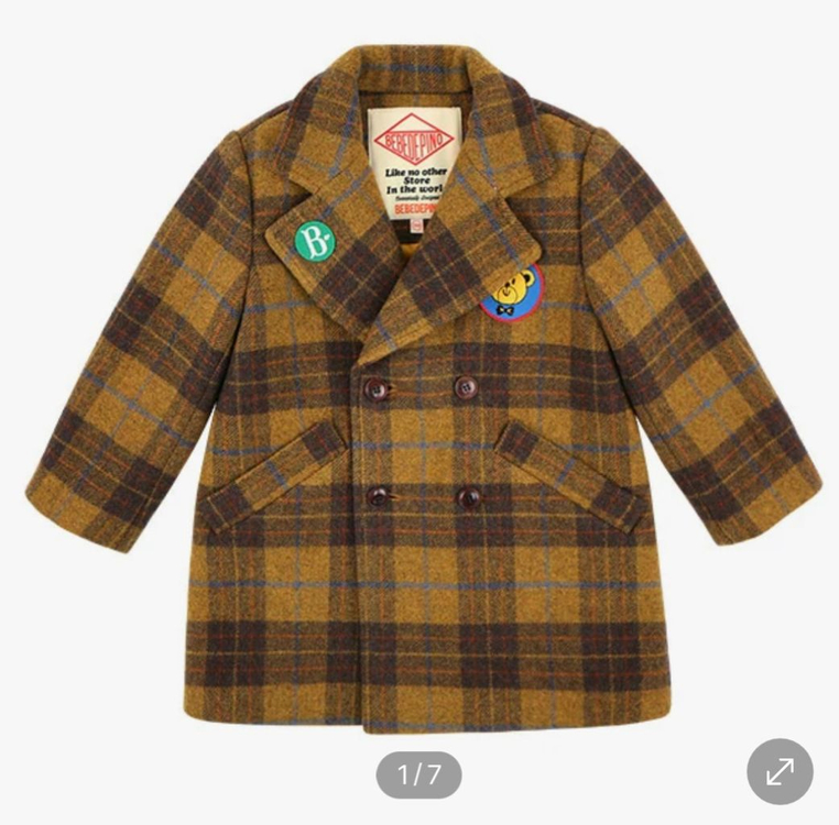 베베드피노 테디 베어 더블 버튼 울 코트 120(새상품 이미지