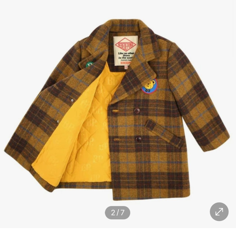 베베드피노 테디 베어 더블 버튼 울 코트 120(새상품 이미지