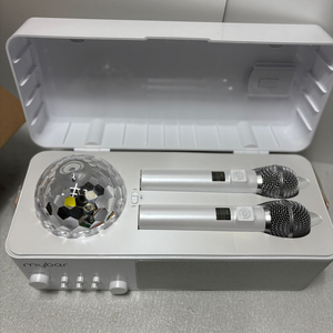 마이바 올인원 프리미엄 블루투스 노래방 무선 마이크 반주기 듀얼 스피커 40W 미러볼 가정용 휴대용