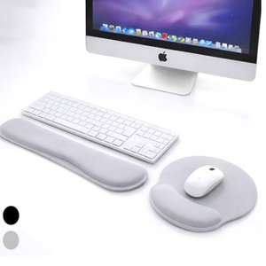 편한 메모리폼 키보드 마우스 손목받침대 패드 세트 그레이색상