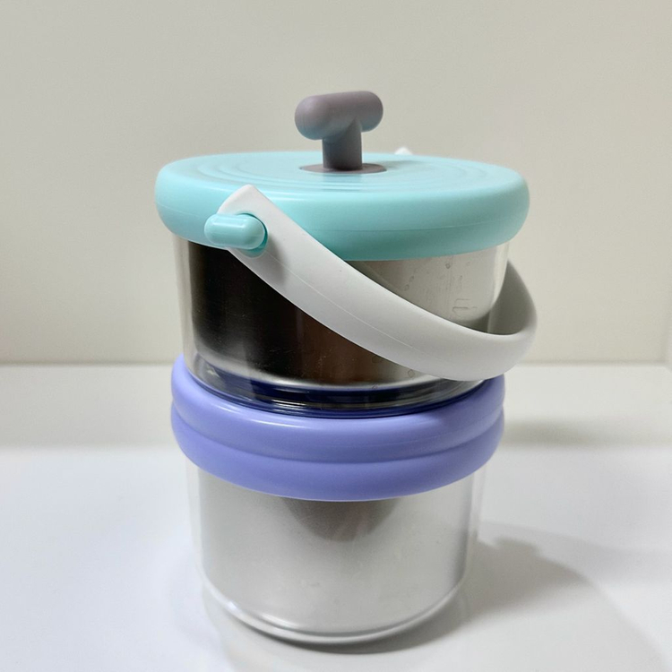 귀여운 스테인리스 2단 도시락--2