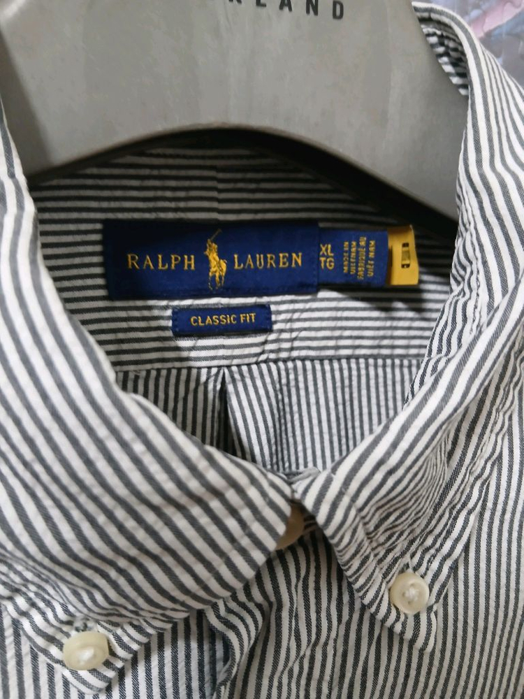 QR 폴로 셔츠 시어서커 스트라이프 xl사이즈 이미지