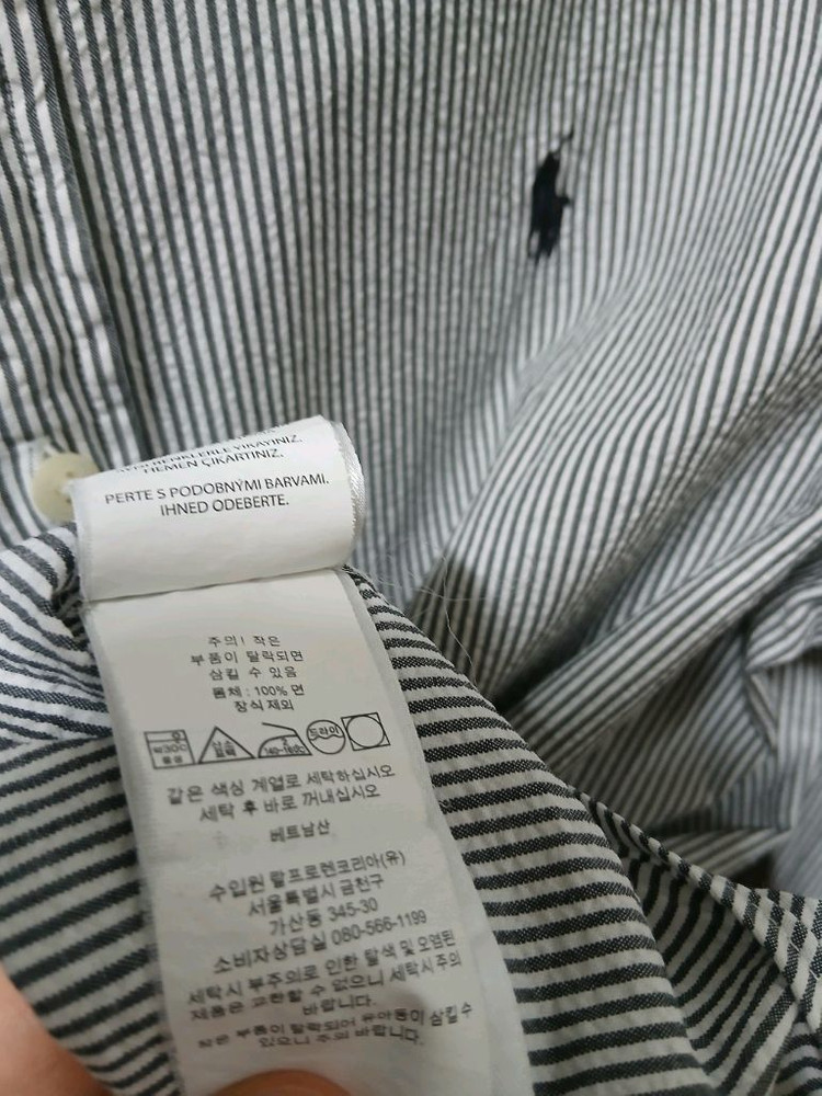 QR 폴로 셔츠 시어서커 스트라이프 xl사이즈 이미지