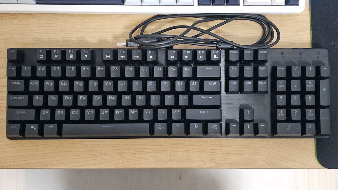 앱코 레인보우 무빙 LED 기계식 유선 키보드 K570 적축--4