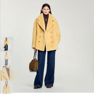 산드로 테디베어 페이크퍼 코트 자켓 이미지