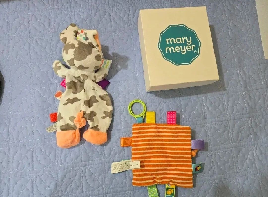 태기스 바스락장난감유모차모빌코끼리와 애착인형젖소 블루래빗치발기공 팔아요--2