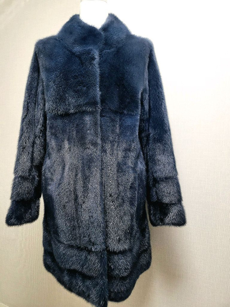 차이나카라 휘메일 풀스킨 밍크코트 네이비컬러--0
