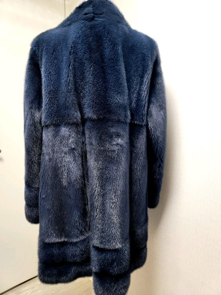 차이나카라 휘메일 풀스킨 밍크코트 네이비컬러--5