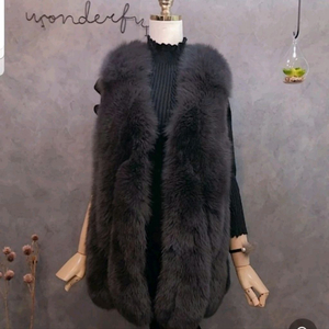 리얼 폭스 퍼 베스트 (2번착용)