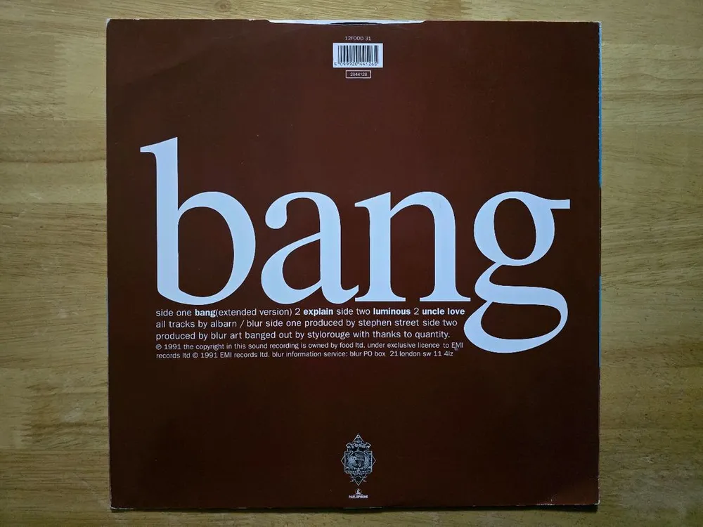 LP 레코드 Blur 블러 - Bang 영국반 이미지