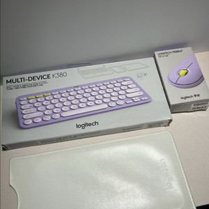 로지텍 무선 블루투스 키보드+마우스 (퍼플 세트)