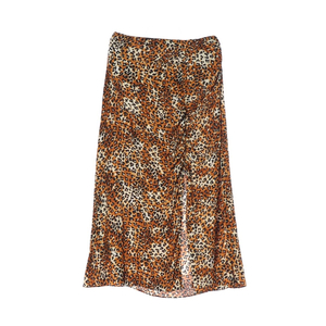 MAJE 마쥬 레오파드 슬릿 셔링 쉬폰 롱 스커트 치마 이미지