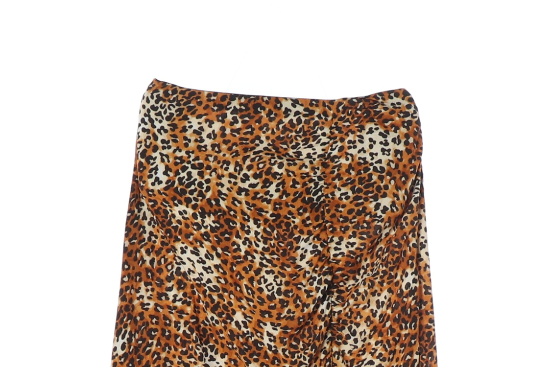 MAJE 마쥬 레오파드 슬릿 셔링 쉬폰 롱 스커트 치마 이미지