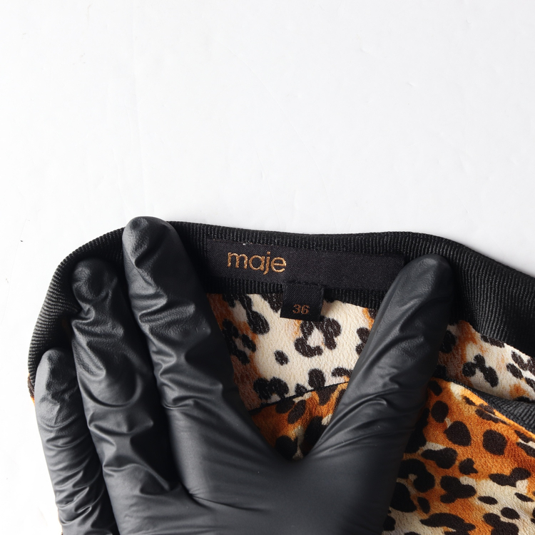 MAJE 마쥬 레오파드 슬릿 셔링 쉬폰 롱 스커트 치마 이미지