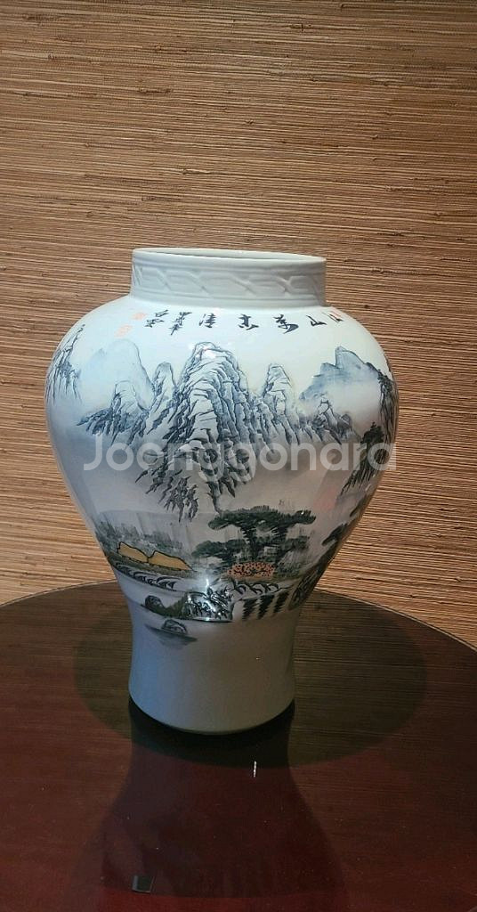 백운 산수화 도자기--5