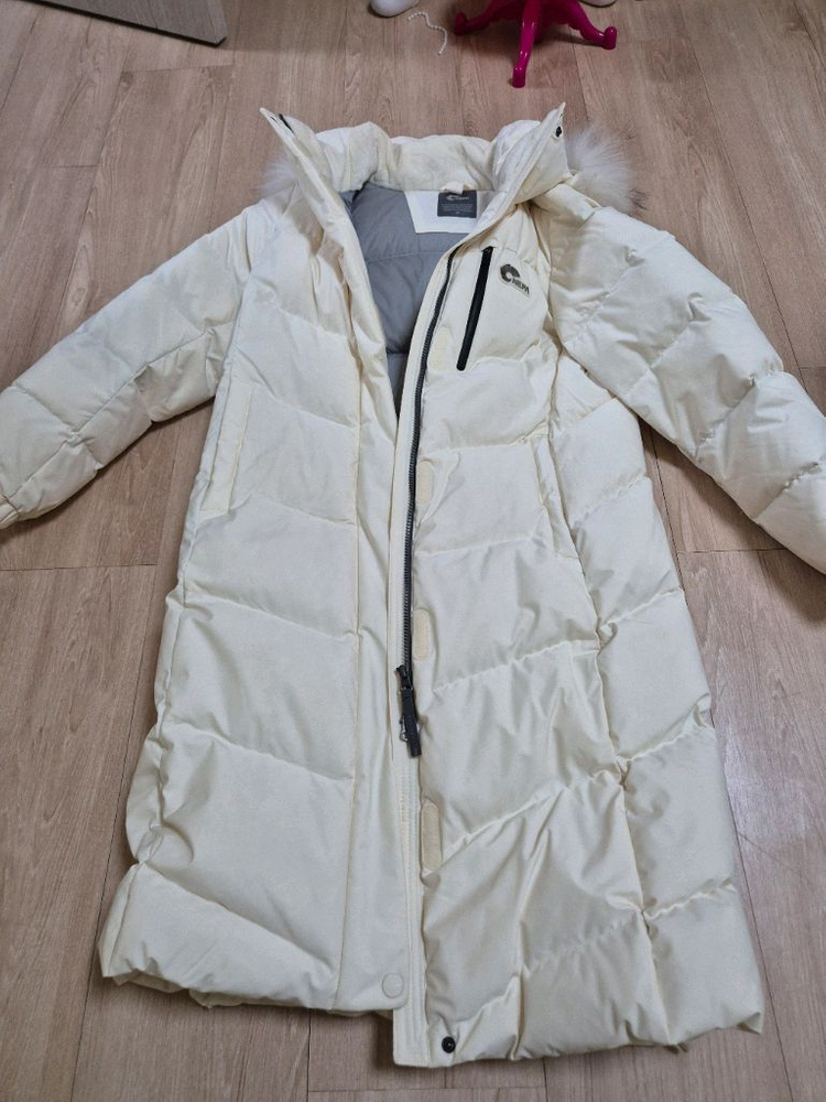 네파 롱패딩 아이보리 90사이즈 여성44-55 이미지