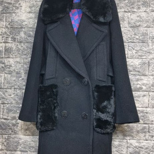 럭키슈에뜨 렉스퍼장식 모직 롱코트55