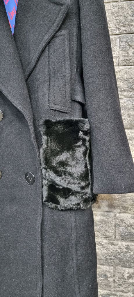 럭키슈에뜨 렉스퍼장식 모직 롱코트55--2