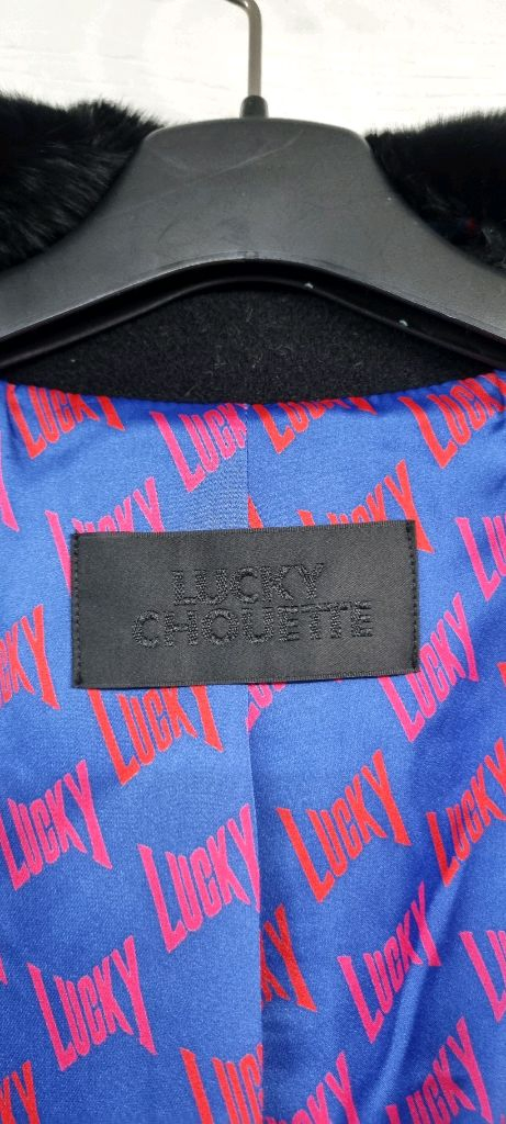 럭키슈에뜨 렉스퍼장식 모직 롱코트55--5