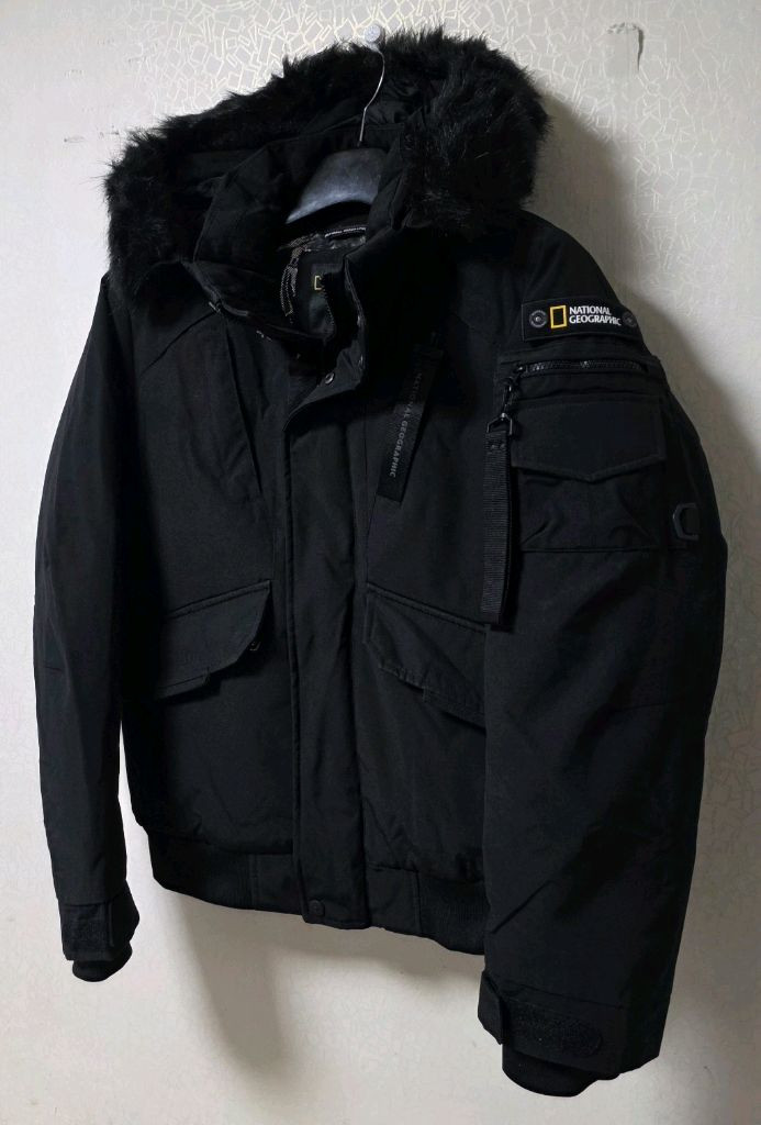 내셔널지오그래픽 덕다운 봄버자켓 숏패딩 공용 S(90~95) 이미지