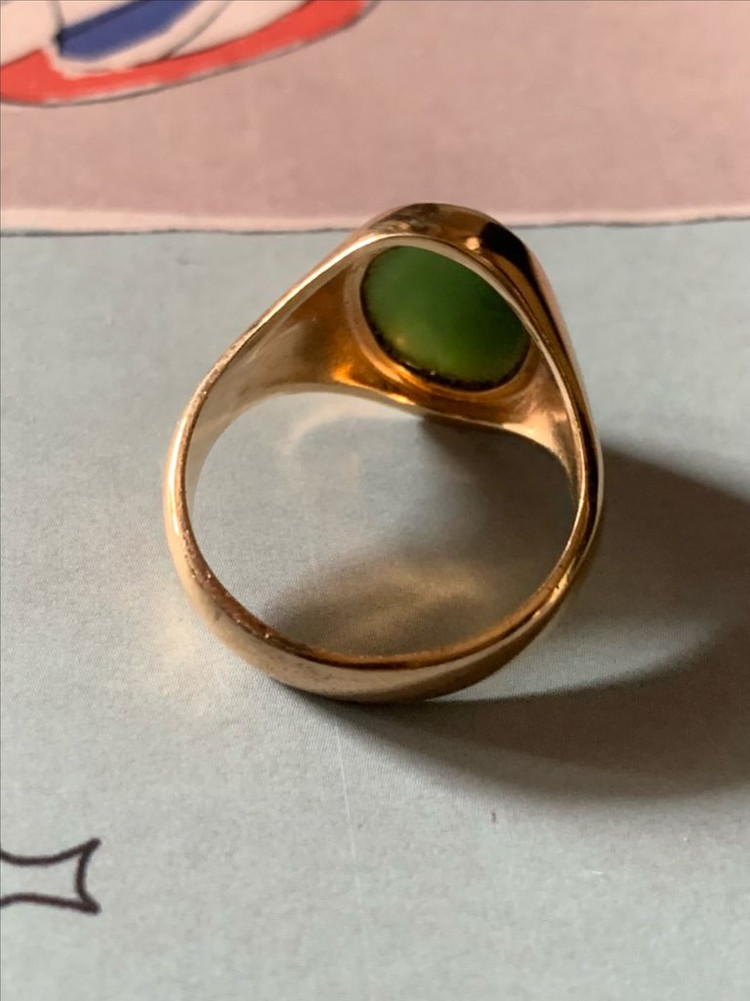 빈티지 오벌 그린 반지--2
