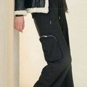 [새상품] 이상봉 패딩와이드 팬츠, 블랙, 55~66