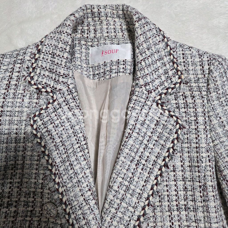 (55)여성 SOUP 트위드 자켓--1
