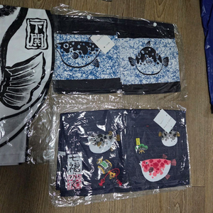 주방가리개 3개.복어모양.음식점용품.이카자야용품 이미지