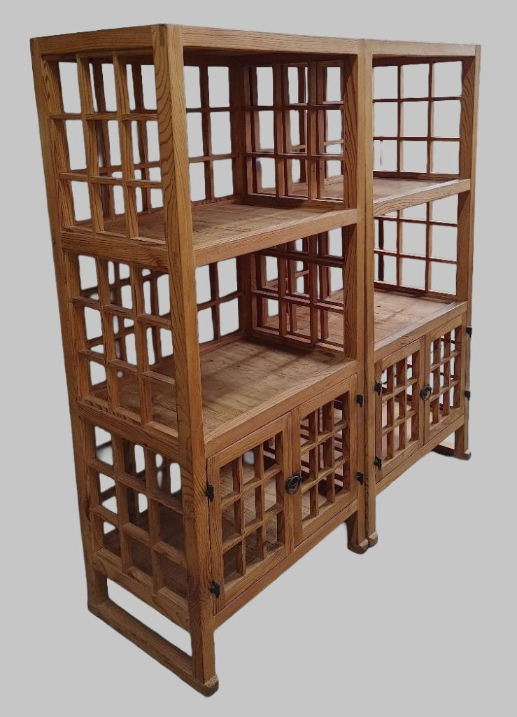 고재 문살 탁자소나무 지장세트 진열장 선반장 이미지