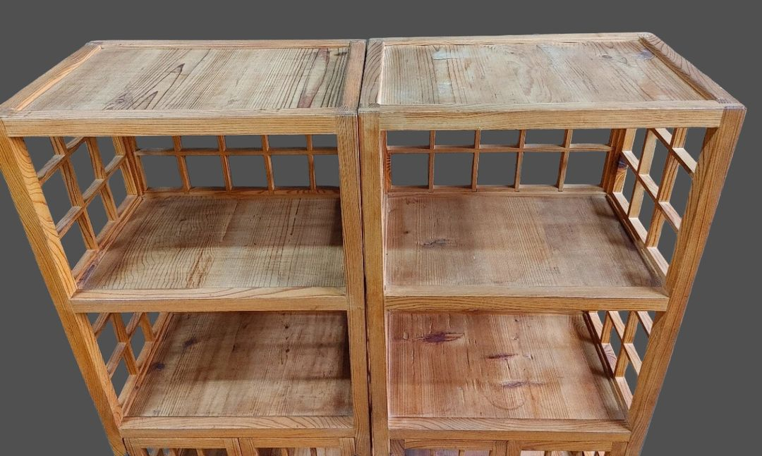 고재 문살 탁자소나무 지장세트 진열장 선반장 이미지