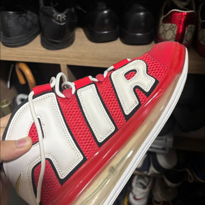 나이키 에어 모어 업템포 720 QS 275mm 레드화이트