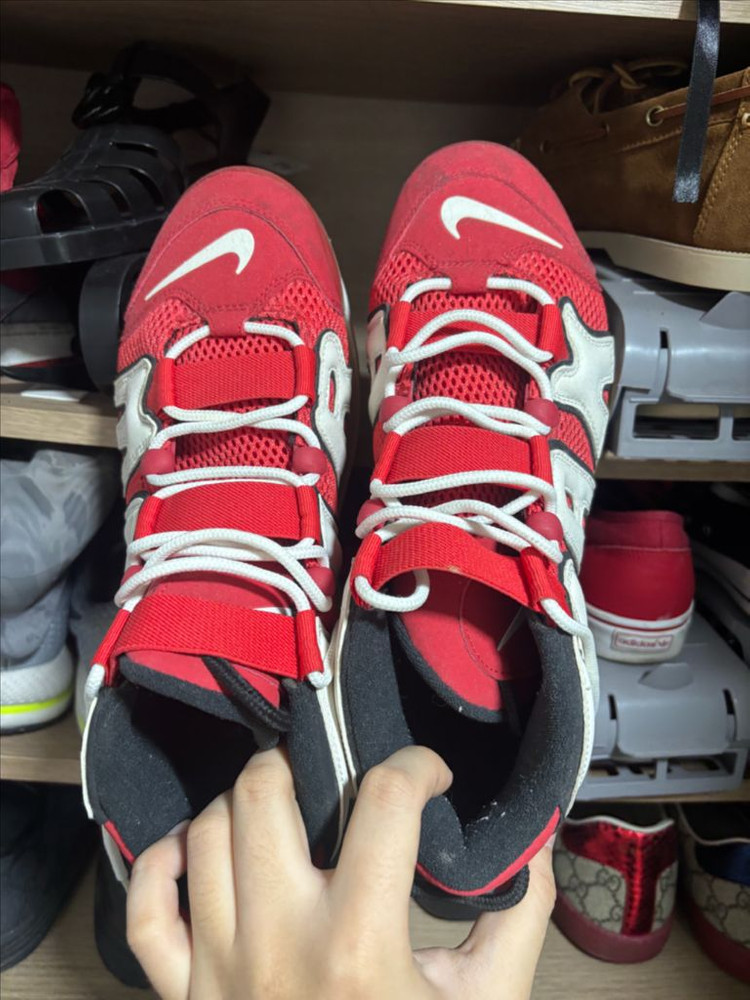 나이키 에어 모어 업템포 720 QS 275mm 레드화이트--1