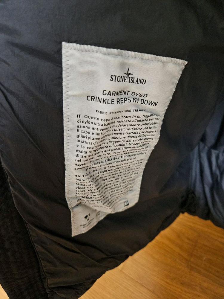 21FW 스톤아일랜드 크링클랩스 논후드 다운 패딩 블랙 XL 이미지