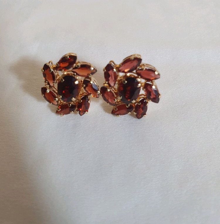14k 가넷 귀걸이--1