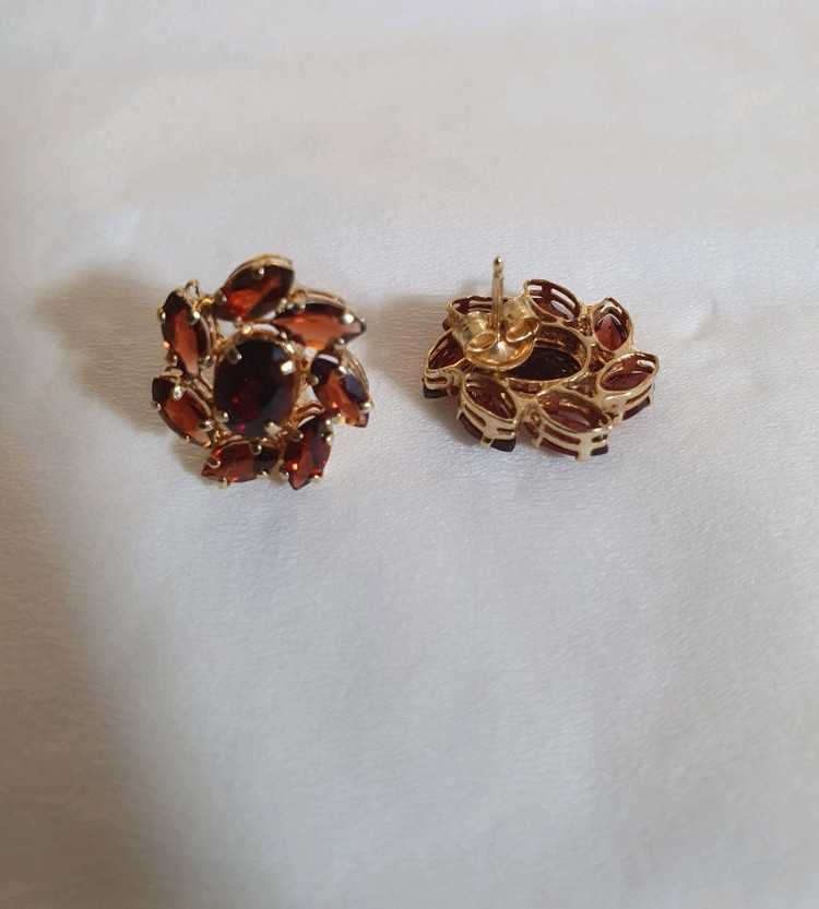 14k 가넷 귀걸이--2