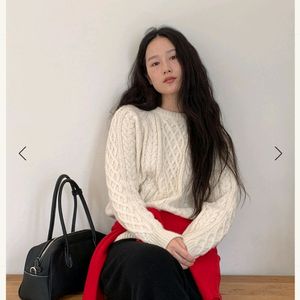 유메르 케이블니트 새상품,어라운드율,메비,뮤제라,11am,그레이룸,시에,썸제이