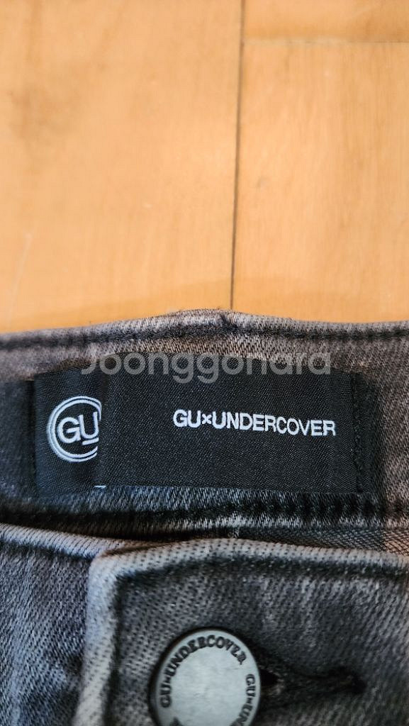 GU*언더커버 콜라보 디스트로이드 블랙 데님 L--2