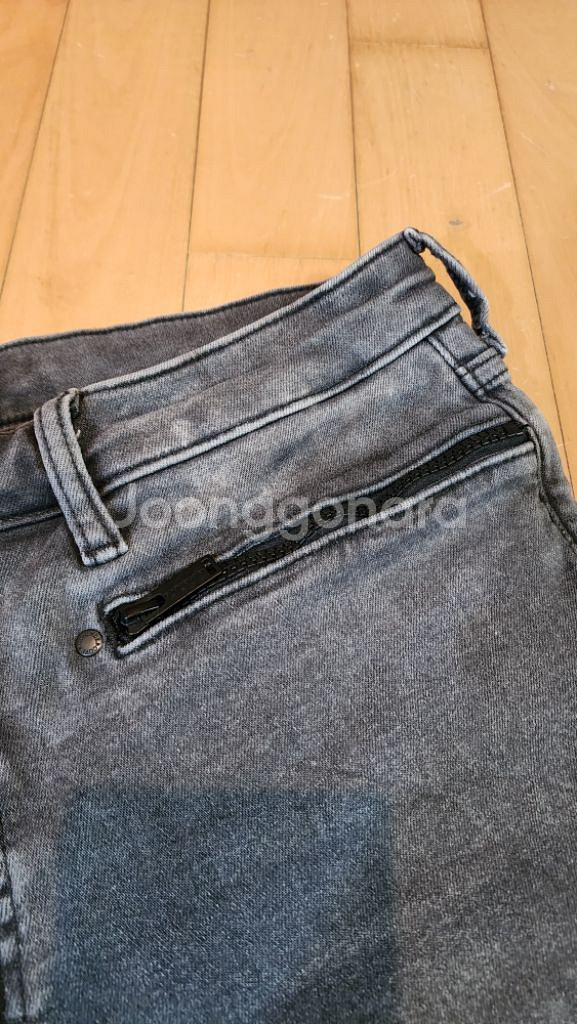 GU*언더커버 콜라보 디스트로이드 블랙 데님 L--4