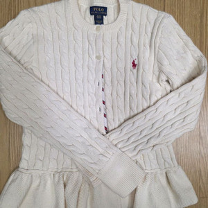 폴로 랄프로렌 가디건 XL(16). 아이보리 색상.