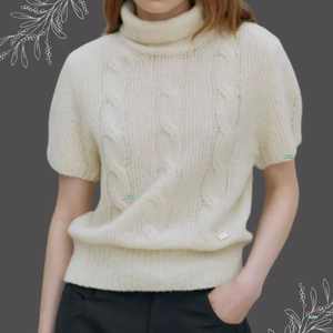 르누이 Tara short sleeve knit 터틀넥 반팔 니트