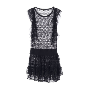 에고이스트 블랙 레이스 캉캉 민소매 원피스