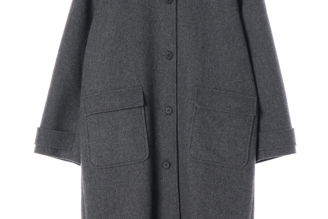 마론 에디션 울77% 차콜 뽀글이 후디 후드 롱 코트 오버핏 이미지