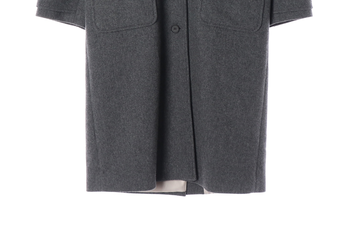 마론 에디션 울77% 차콜 뽀글이 후디 후드 롱 코트 오버핏 이미지