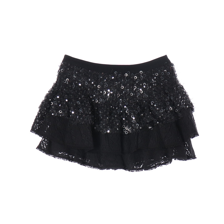 에고이스트 블랙 스팽글 미니 캉캉 티어드스커트 치마--1