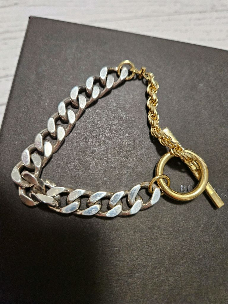 보테가베네타 골드 실버 체인 브레이슬릿 M--1