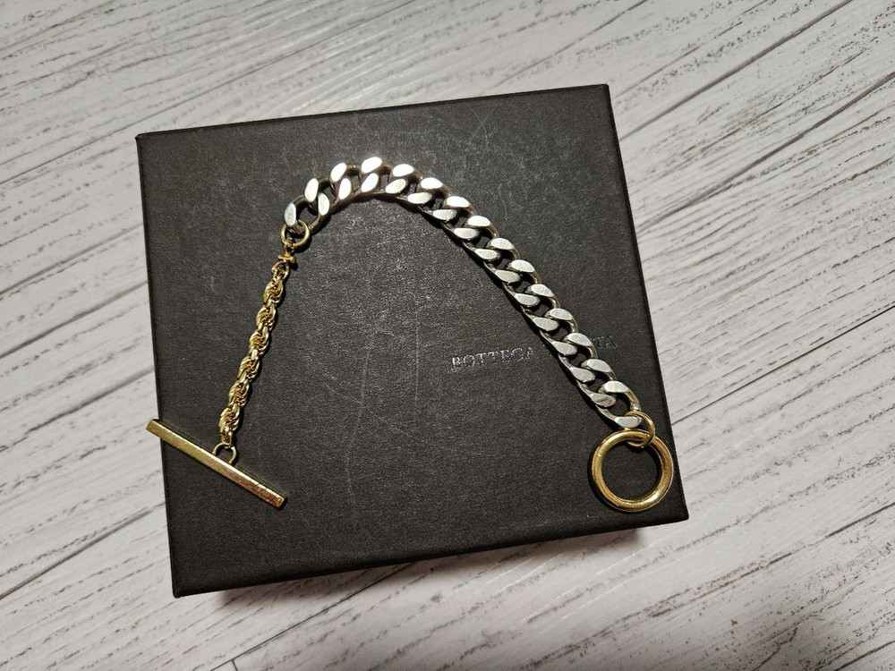 보테가베네타 골드 실버 체인 브레이슬릿 M--2