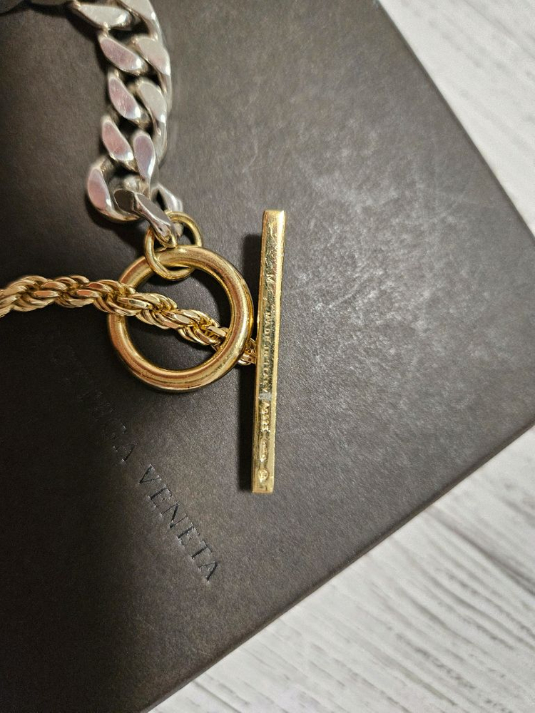 보테가베네타 골드 실버 체인 브레이슬릿 M--3