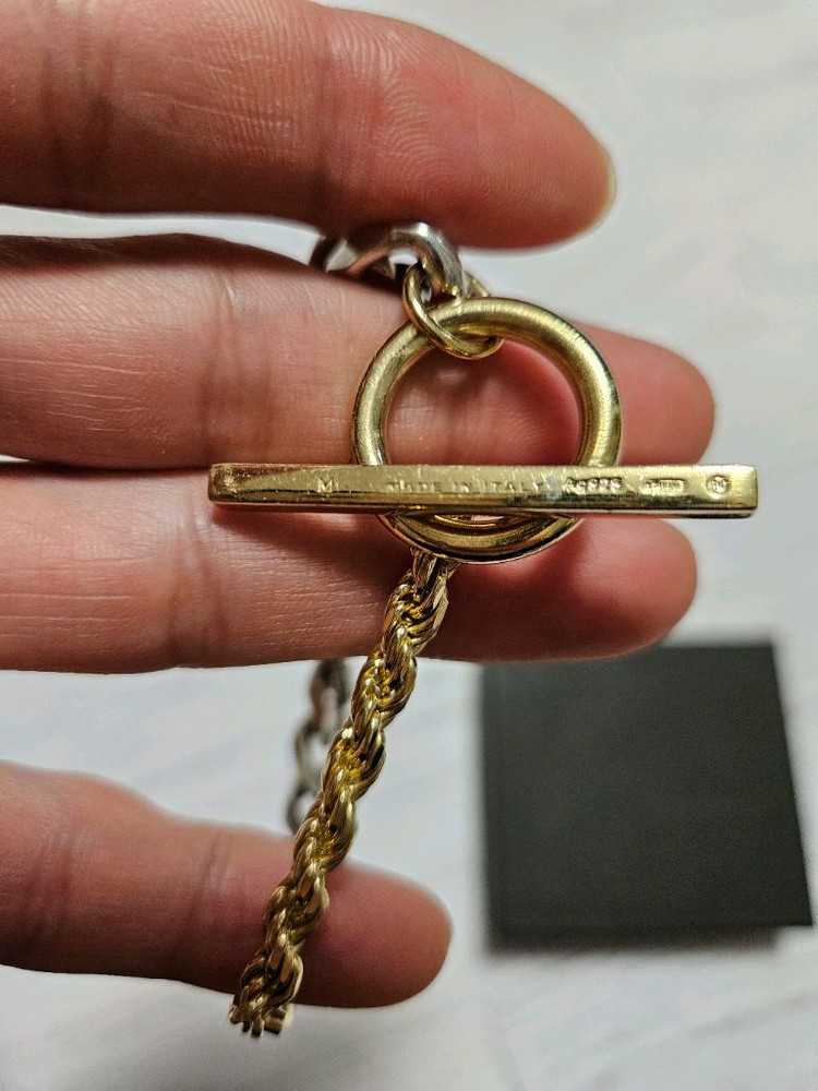 보테가베네타 골드 실버 체인 브레이슬릿 M--4